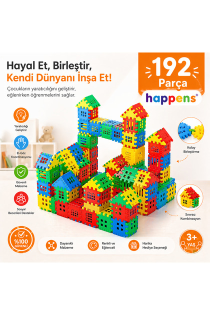HAPPENS Puzzle City Eğitici Yapı Oyuncak Ve Inşaa Seti Yaratıcı