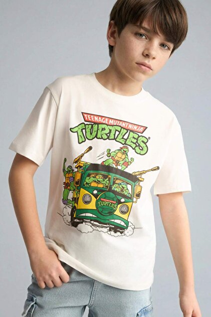TOA P150D② Defacto Nınja Turtles-Retro New Regular Fıt Bisiklet Yaka Kısa