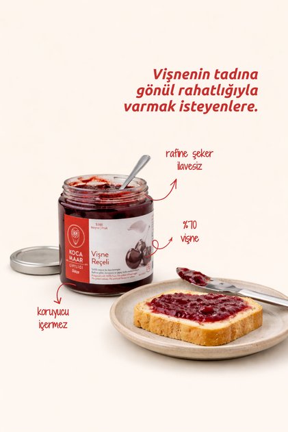 Datça Vişne Reçeli (Rafine Şeker İlavesiz) 265 gr
