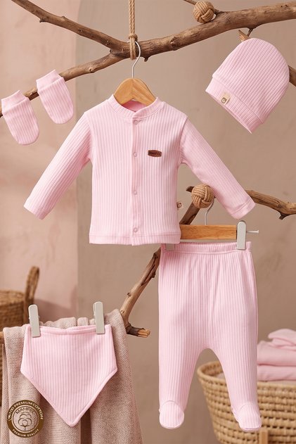 Candy Pink Soft Set of 5 Newborn Baby Hospital Discharge