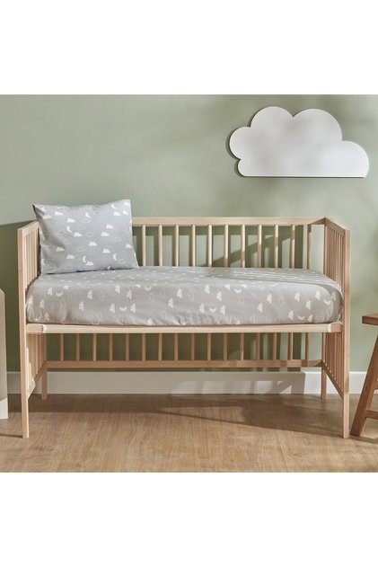 Cloudy 100% Cotton Baby Pillow Sheet Set Gray