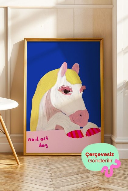 Modern At Poster Pop Art Tablo Renkli Duvar Dekoru Çerçevesiz