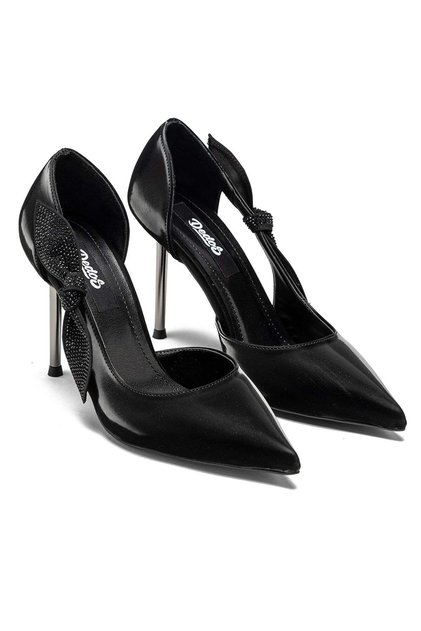 High Heeled Stone Embroidered Bow Buckle Nubuck Women's Evening Dress Shoes 820