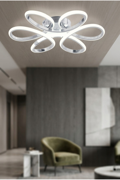 Alis Modern Krom Plafonyer Tavana Sıfır Beyaz Işık Salon Mutfak Yatak Odası Led Avize