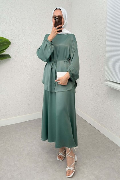 Σατέν Φούστα Κοστούμι 2283 - MINT GREEN