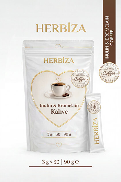 HERBİZA İnulin Bromelain Kahvesi Katkısız Şekersiz Diyet Kahve 90