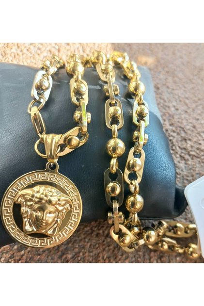 Lant si Medalion INOX placat model Medusa