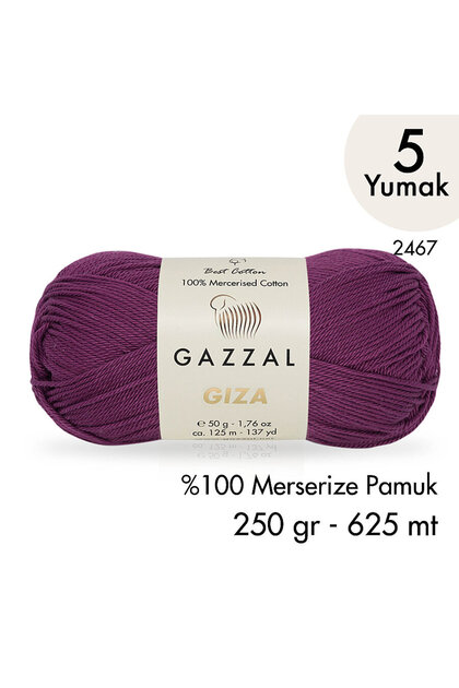 Giza 2467-100% Mercerized Cotton Yarn Summer Knitting Amigurumi - 5 Yumak