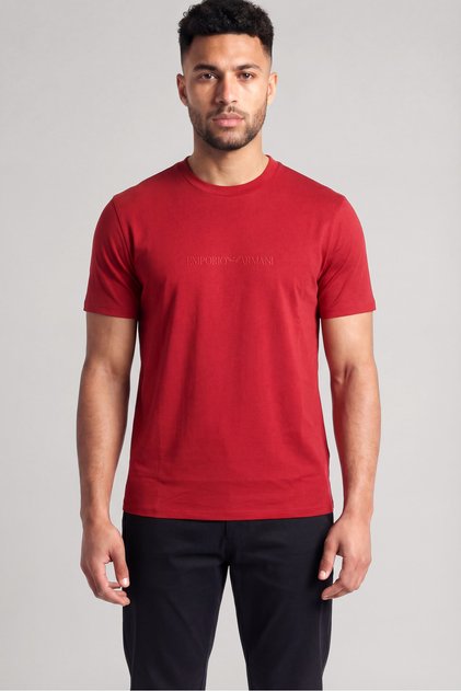 Men's Regular Fit Logo Detailed Cotton Short Sleeve Red1 T-Shirt