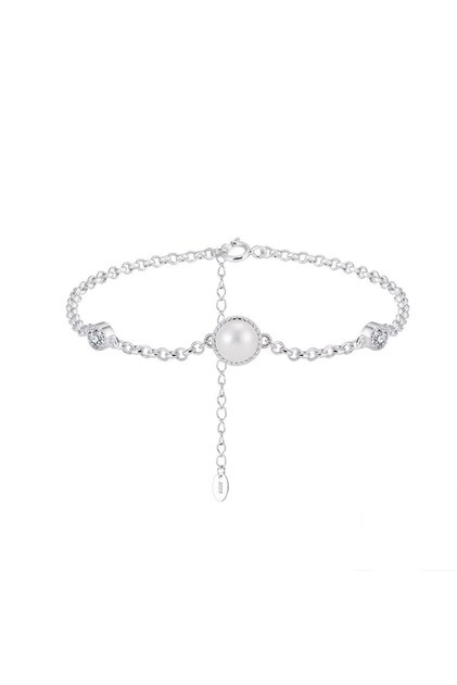 Bratara din argint 925 pentru dama, JW1701, model elegant cu perla, placata cu rodiu