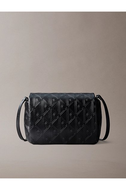 Kadın CK Monogram Logolu Uzun Saplı Siyah Omuz Çantası