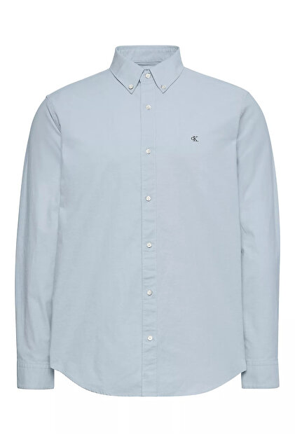 Calvin Klein Men's Cotton Regular Fit Long Sleeve Gray Shirt- Trendyol