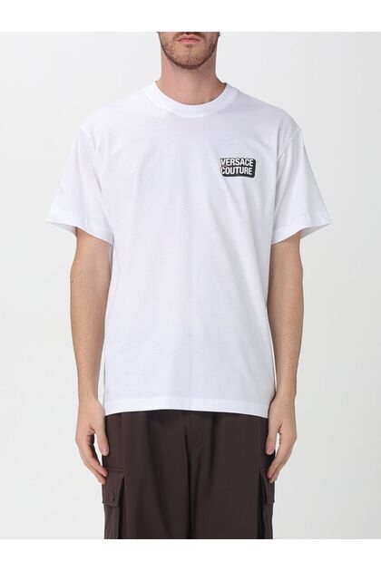 Erkek Normal Kalıp Yuvarlak Yakalı Logo Desenli Kısa Kollu Beyaz T-Shirt
