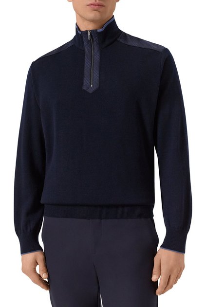 MEN'S KNITTED WOOL ZIPPED SWEATER