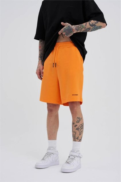 Men's Basic Oversize Shorts Electric-Orange
