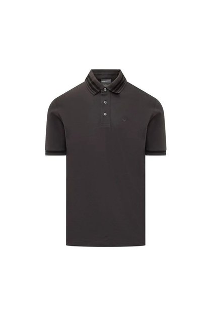 Men's Polo Collar Button Closure Short Sleeve Black Polo Collar T-Shirt