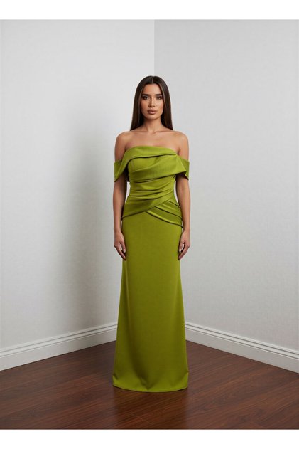 6217SAT JANET SATEN ELBİSE
