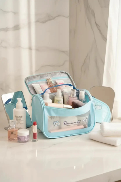Miniso Sanrio Lisanslı Cinnamoroll Makyaj Seyahat Çantası - Geniş