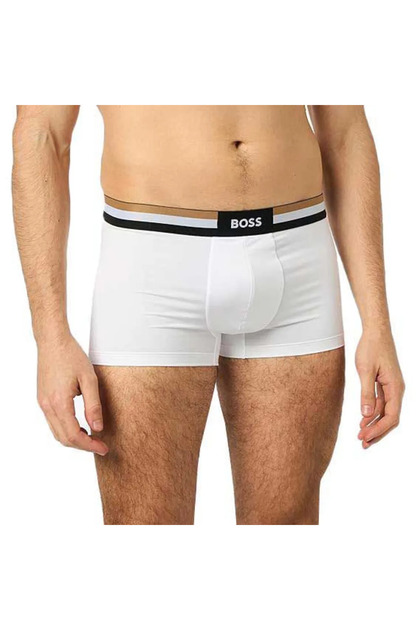 Erkek Dokuma Kumaş Normal Bel Kısa Paça Düz Model Beyaz Boxer