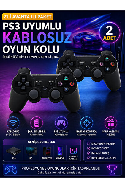 nextbuy 2li Ps3 Kablosuz Analog Oyun Kolu Dualshock Oyuncu Konsol