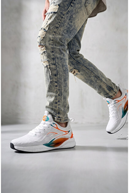 aoiking様 Slazenger ® I WARWICK Premium Seri Sneaker Erkek Beyaz / Turuncu
