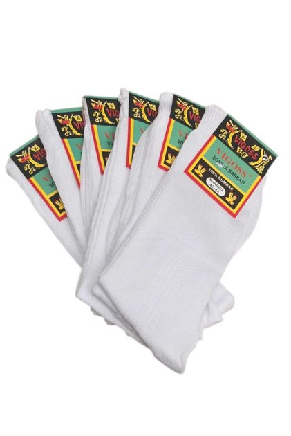 Set șosete bărbați, 6 perechi, din bumbac, ALB, mărimea 39-42, 43-46