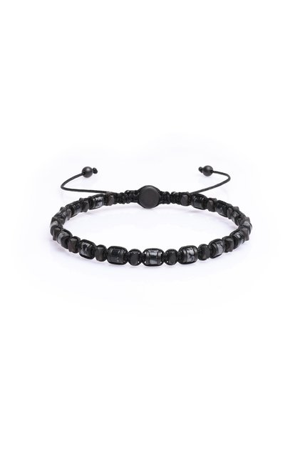 Varisit, Hematite Natural Stone Bracelet, Unisex Bracelet, Design Bracelet with Adjustable Cord