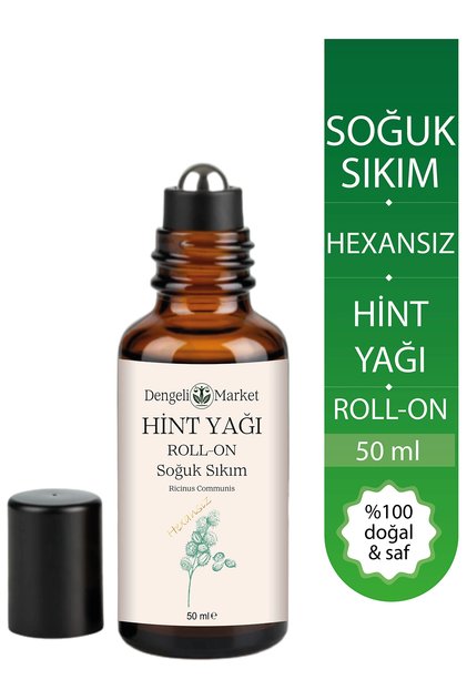 Hint Yağı Roll On 50 ml | Hekzansız | Soğuk Sıkım | Pratik Kullanım | Cam Şişe | Doğal Bakım Yağı