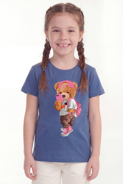 Printed Short Sleeve Girls' T-Shirt B1