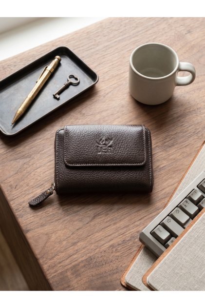 Grand Model Zippered Genuine Leather Women's Wallet Mother's Day Gift