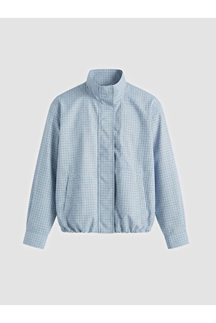 ゆき LC Waikiki LCW Modest Dik Yaka Ekose Oversize Kadın Yağmurluk