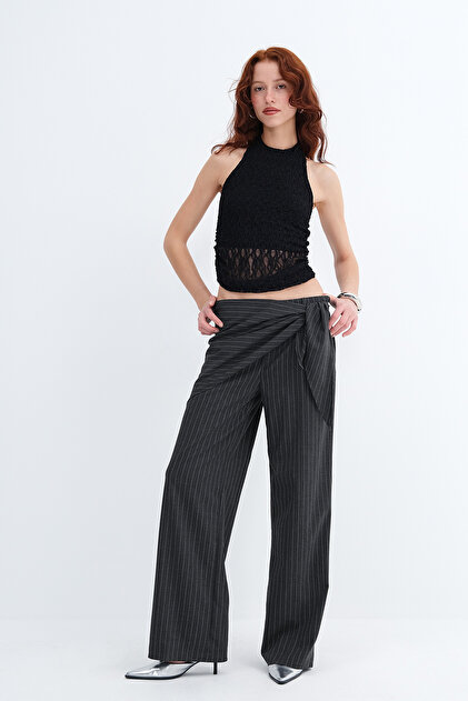 Addax Çizgili Wide Leg Pantolon PN18225 - Fiyatı, Yorumları