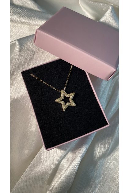 Gold Star Işıltılı Yıldız Kolye