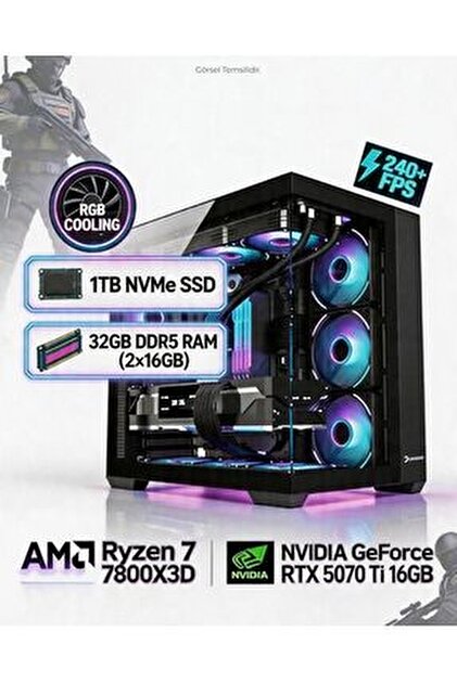 Vural Elektronik AMD RYZEN 7 7800X3D-RTX 5070 Tİ 16 GB-32 GB RAM-1