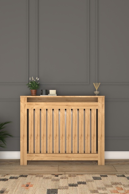 Kalorifer Petek Kapama 85 Cm (İÇ ÖLÇÜSÜ) Lambiri Desenli Mdf Safir Meşe
