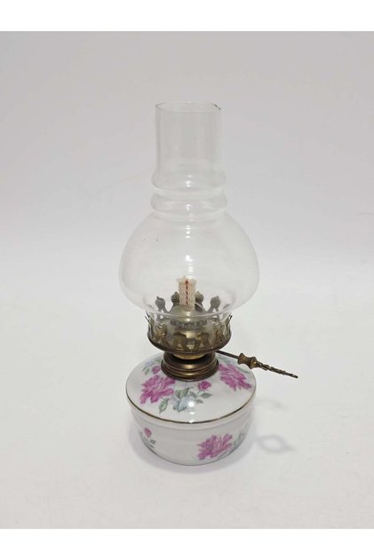 Floral Patterned Antique Porcelain Gas Lamp 026