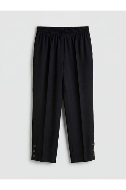 Lcw Grace Elastic Waist Linen Blend Women's Trousers