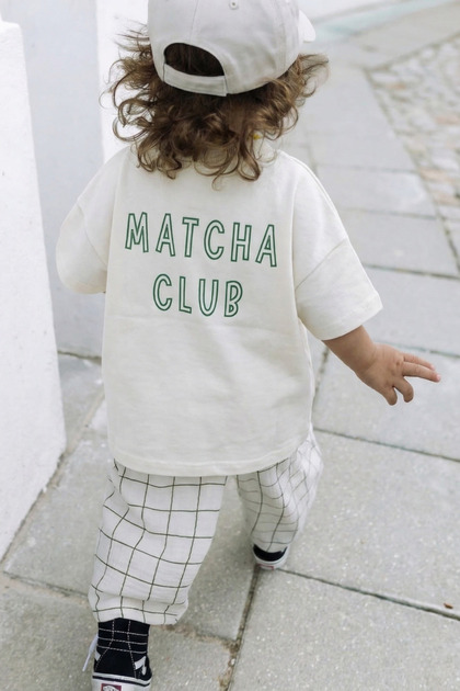 Off-White Printed Oversize / Wide Fit 100% Cotton Crew Neck Baby - Kids T-Shirt 1 - 5 Years