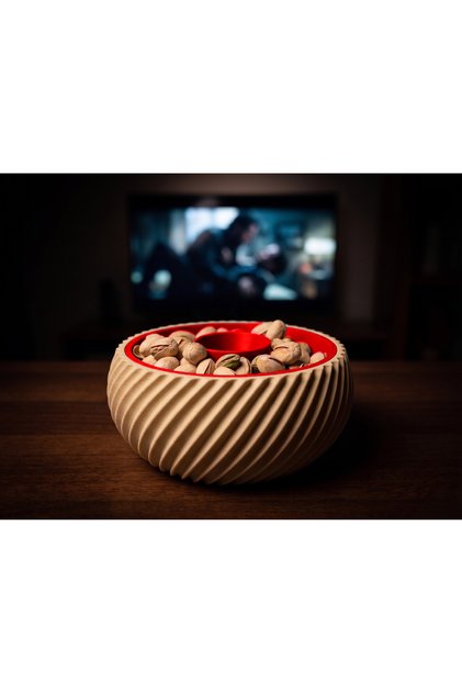 Double Chamber Snack Bowl, Shell Chamber, Trash Can, Peanut Seed Bowl, Presentation Container