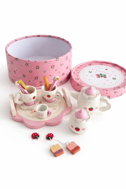 Nilberry Ahşap Çay Seti Montessori Eğitici Evcilik Oyuncak Mutfak