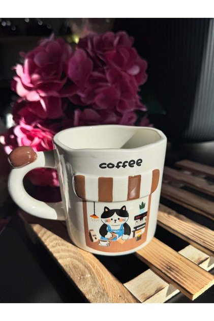 Smokin Cat - Coffee Shop Collection Mug Kupa Bardak - 420 ml / 1 Piece