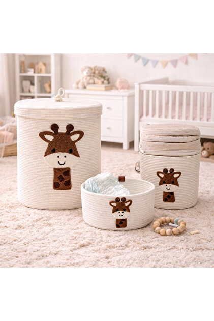 BUGるBEAR & BUNNY painternet 2体セット JASPER Gri Jüt İp 2'li Panda Tasarımlı Çok Amaçlı Çocuk Odası