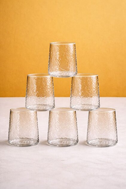 Buz Tasarım İnce Kristal Borosilikat Su Bardağı Takımı | 3'lü - 300ml