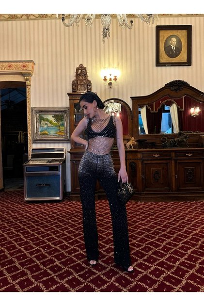 Rhinestone Premium Jeans Pants Y2K