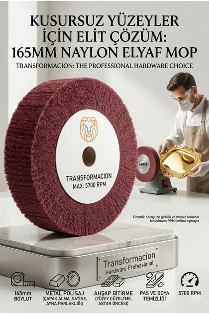 Transformacion Kırmızı Skoç Elyaf Mop Parlatma Diski - 5700 RPM