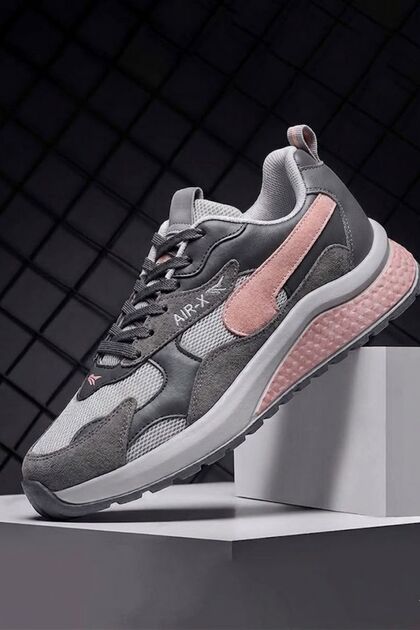 Women's Sneaker Casual Lace-Up Smoked Sports Shoes