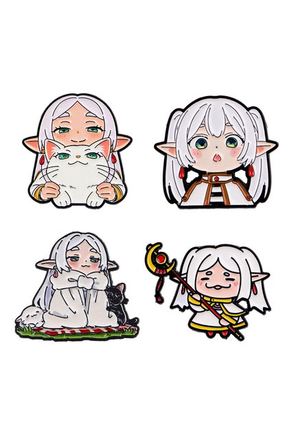 3 2-4pcs/Set Cute Magic Elf Girls Enamel Pin Anime Brooches Woman Men Backpack Accessories Bags Bad.
