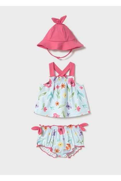 Baby Girl Hat and Swimsuit Set