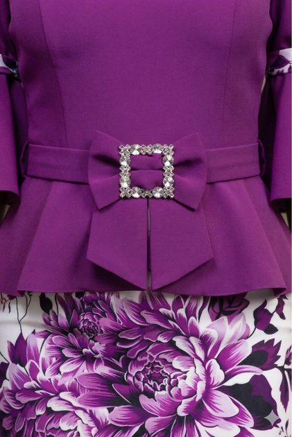 Rochie bicoloră cu imprimeu floral Valencia