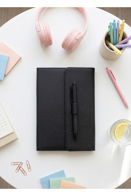 Notebook with Cover & Pen | 15X21 cm | 96 Sheets + Pen